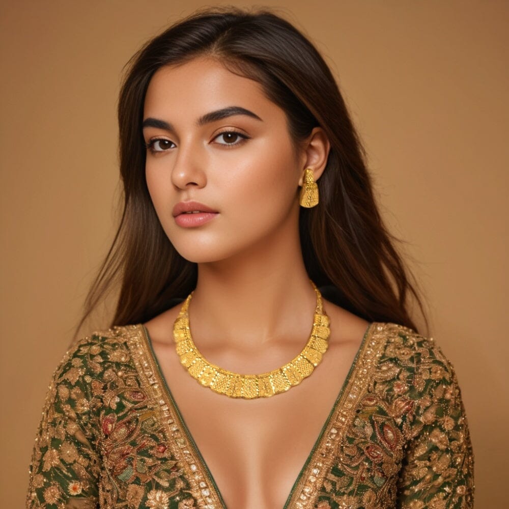 Shyama Gold Replica Necklace Set - Alankar Collection