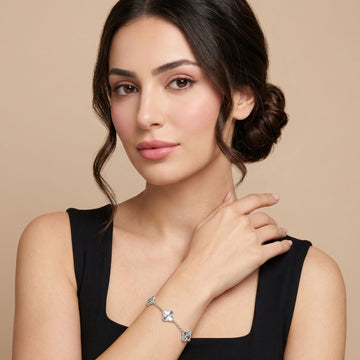 Silver Starlight Clover Bracelet
