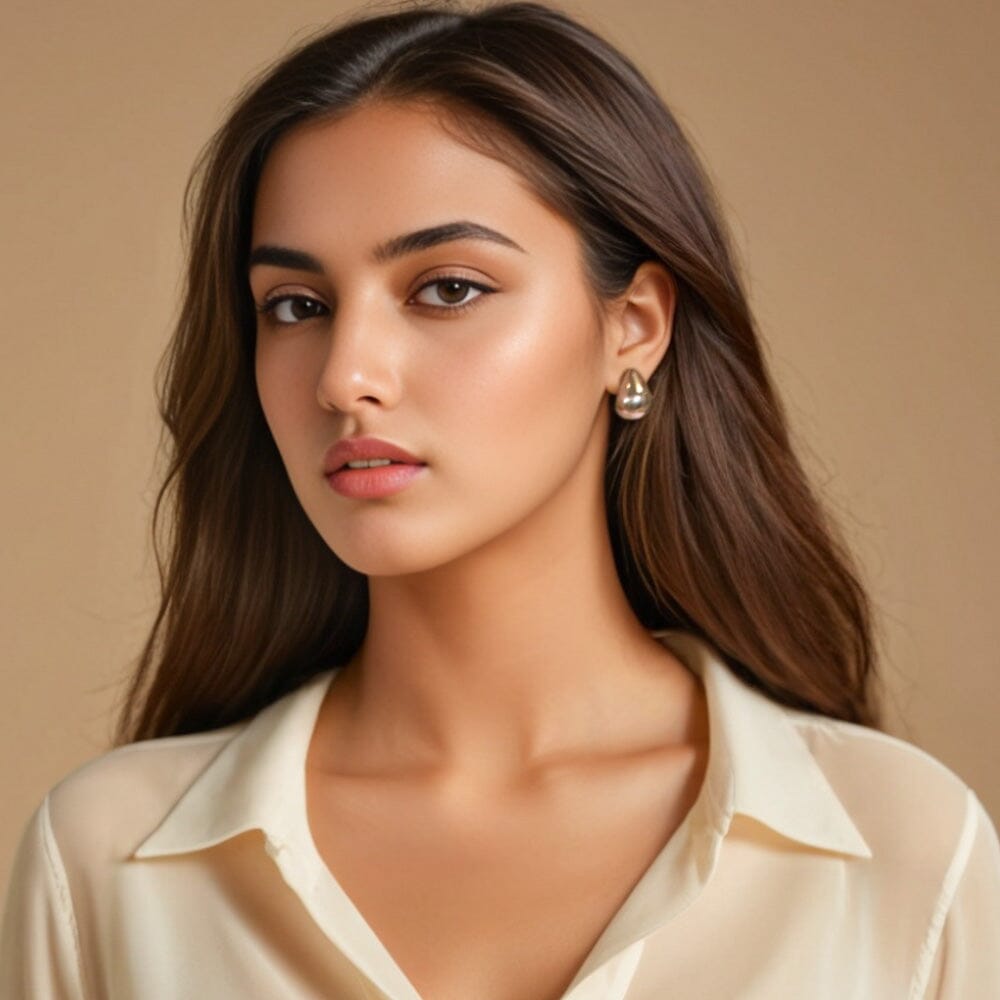 Silver Water Drop Studs - Minima Collection