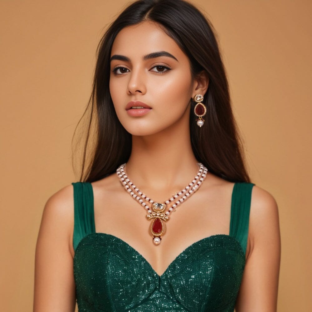 Siya Luxe Necklace Set- Pratha Collection