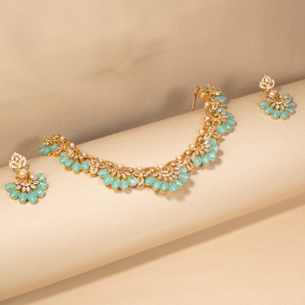 Sofia Necklace Set-Mint-Pratha Collection