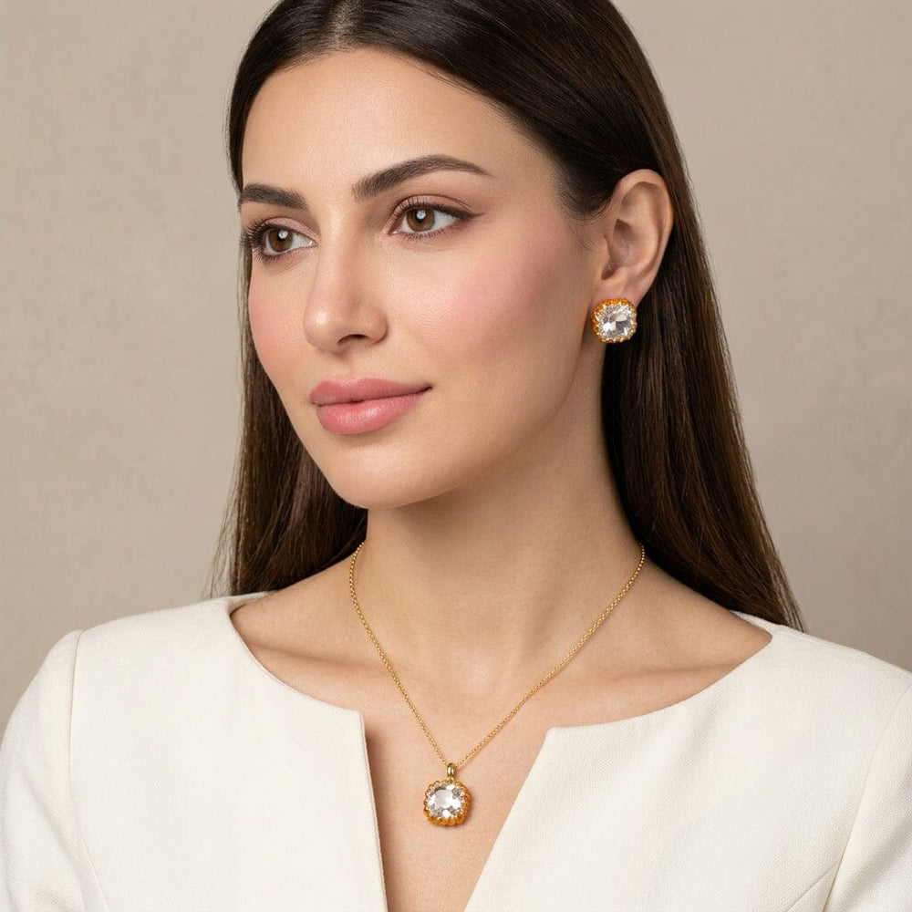 Solaris Halo Pendant Set