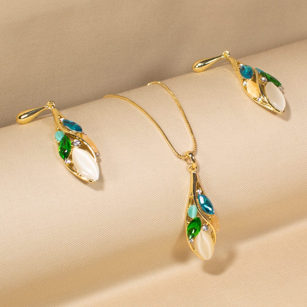 Sophia Pendant Set-Blue-Edgy Collection