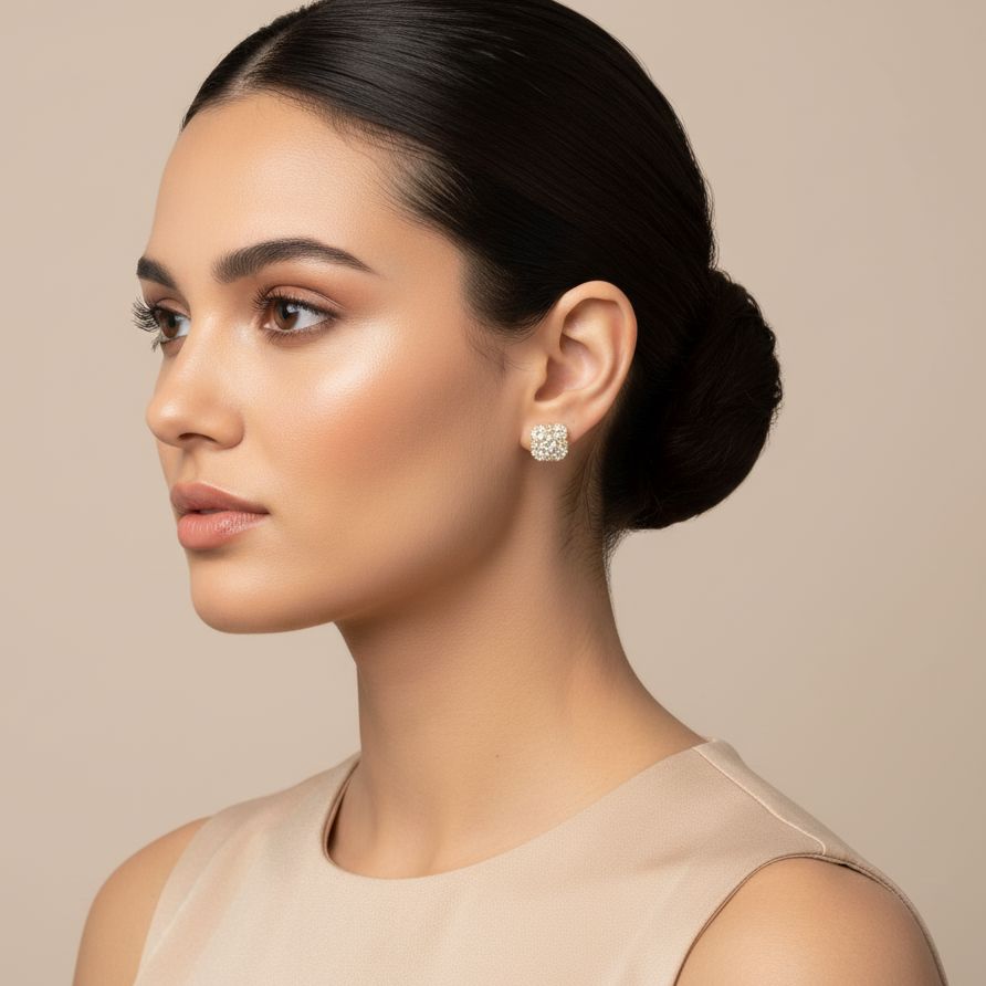 Square Cluster Studs