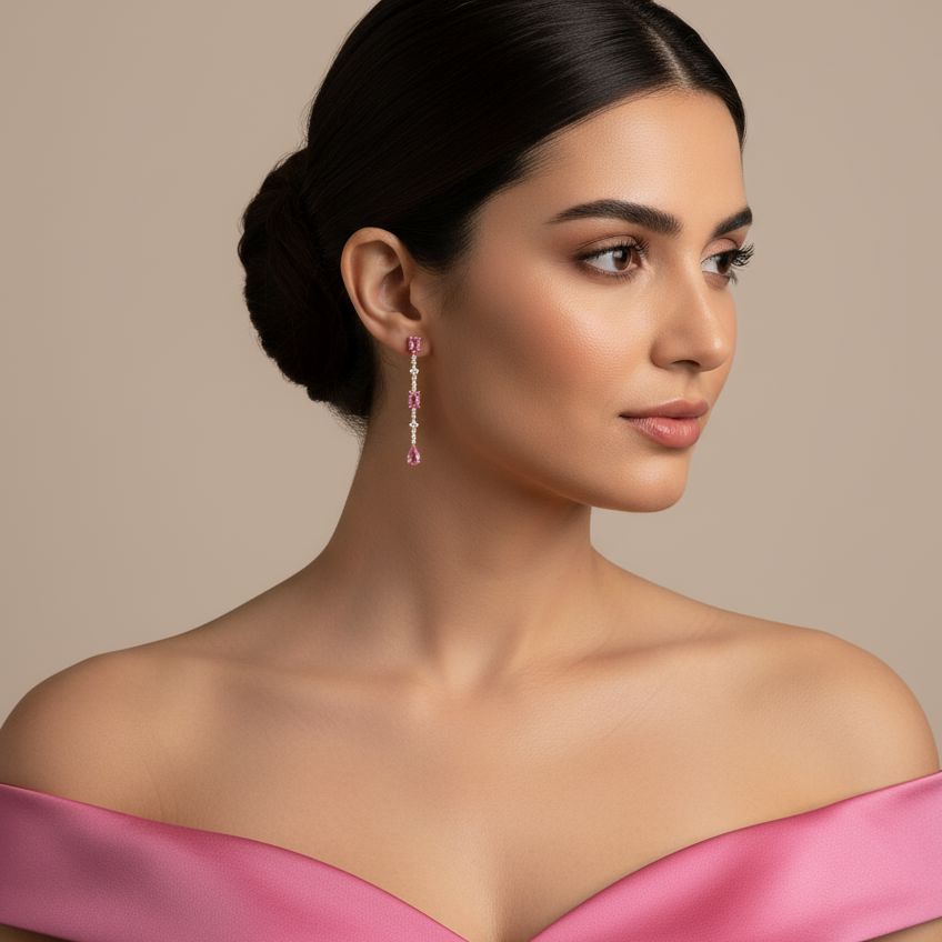 Starfall Danglers-Pink-Minima Collection