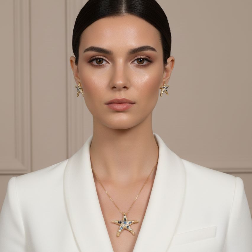 Starfish Sparkle Pendant Set