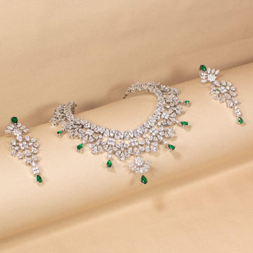Starlace Necklace Set-Green-Glitterati Collection