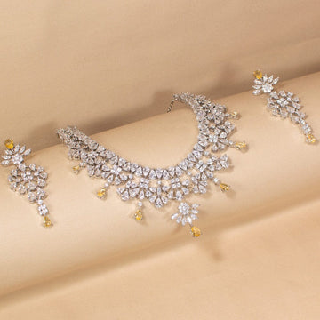 Starlace Necklace Set-Yellow-Glitterati Collection
