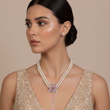 Starlight Lotus Pearl Luxe Necklace Set