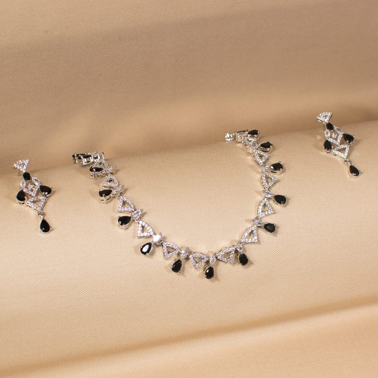 Starlight Radiance Necklace Set - Black