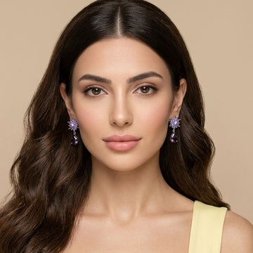 Stellar Dew Earrings - Purple