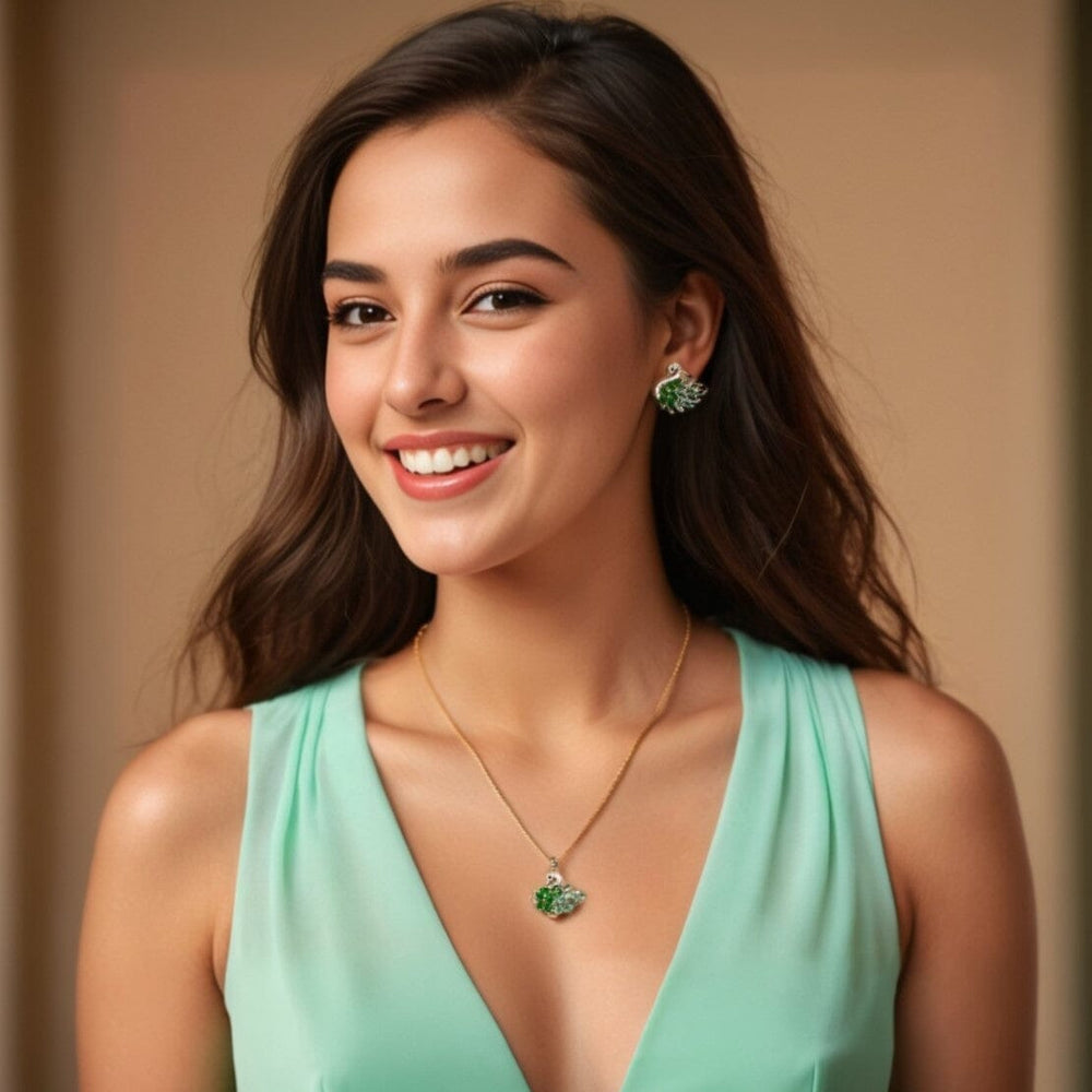 Swan Lake Pendant Set - Green - Edgy Collection