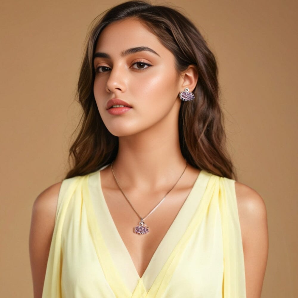 Swan Lake Pendant Set - Purple - Edgy Collection