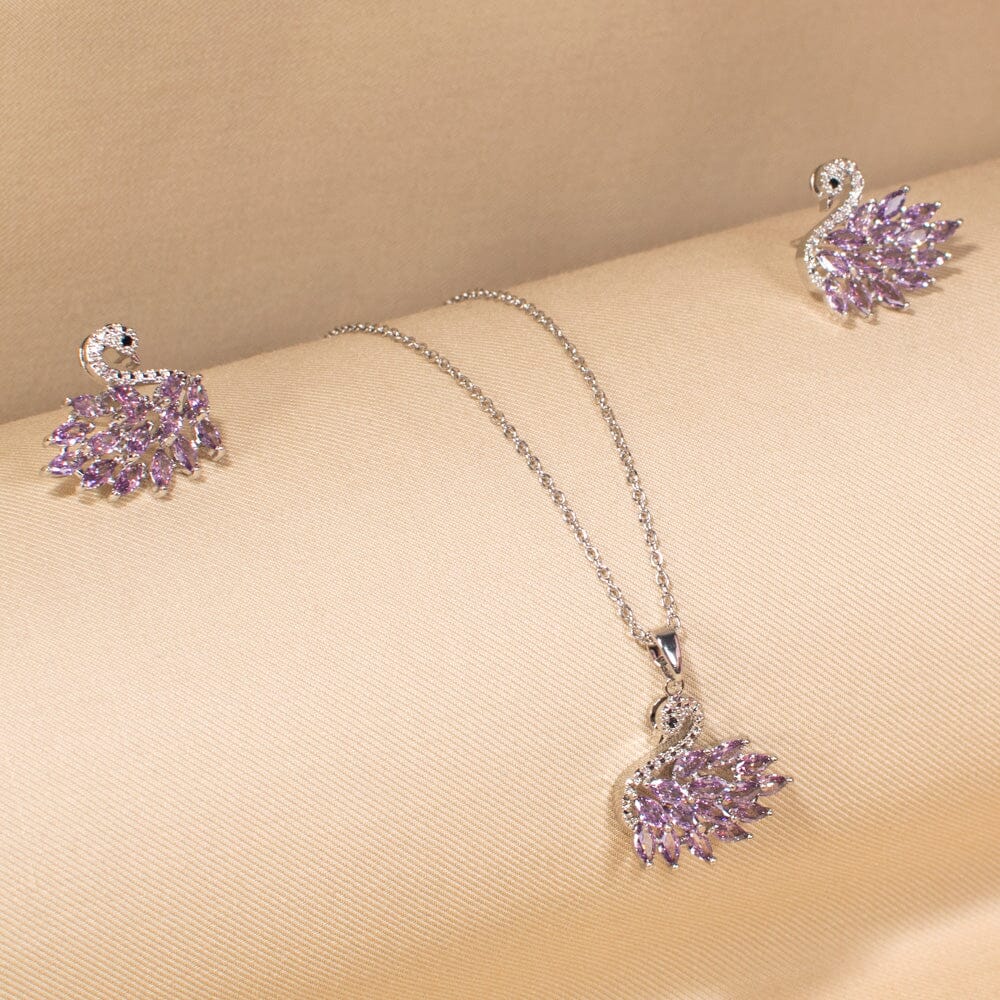 Swan Lake Pendant Set - Purple - Edgy Collection