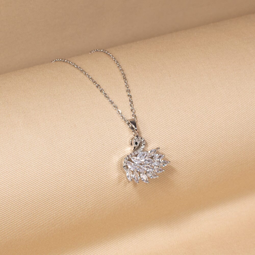 Swan Lake Pendant Set - Silver- Edgy Collection
