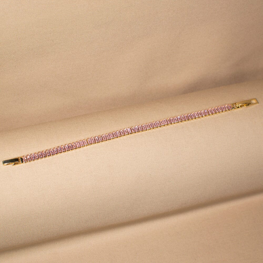 The Baguette Beam Bracelet - Pink