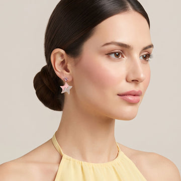 The Cosette Pink Star Earrings