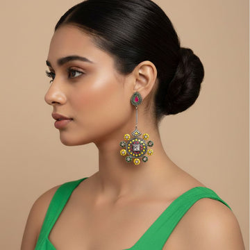 The Ethnic Harmony Earrings - Yellow