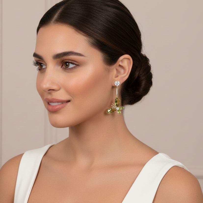 The Olive Grove Butterfly Earrings
