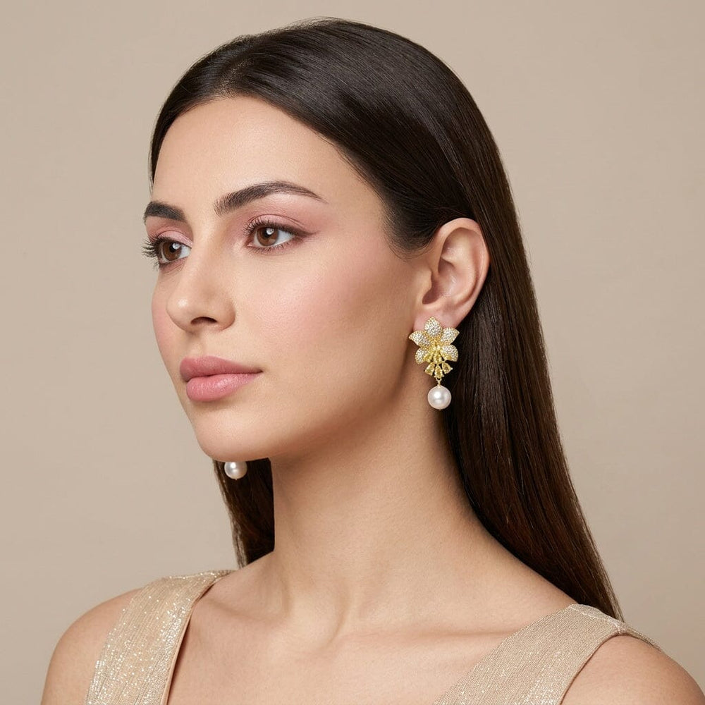 The Sakura Bloom Earrings - Yellow