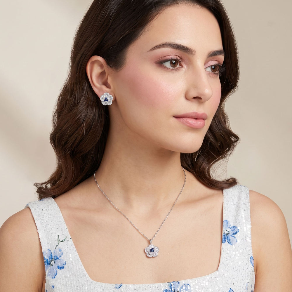 The Starry Night Flower Pendant Set