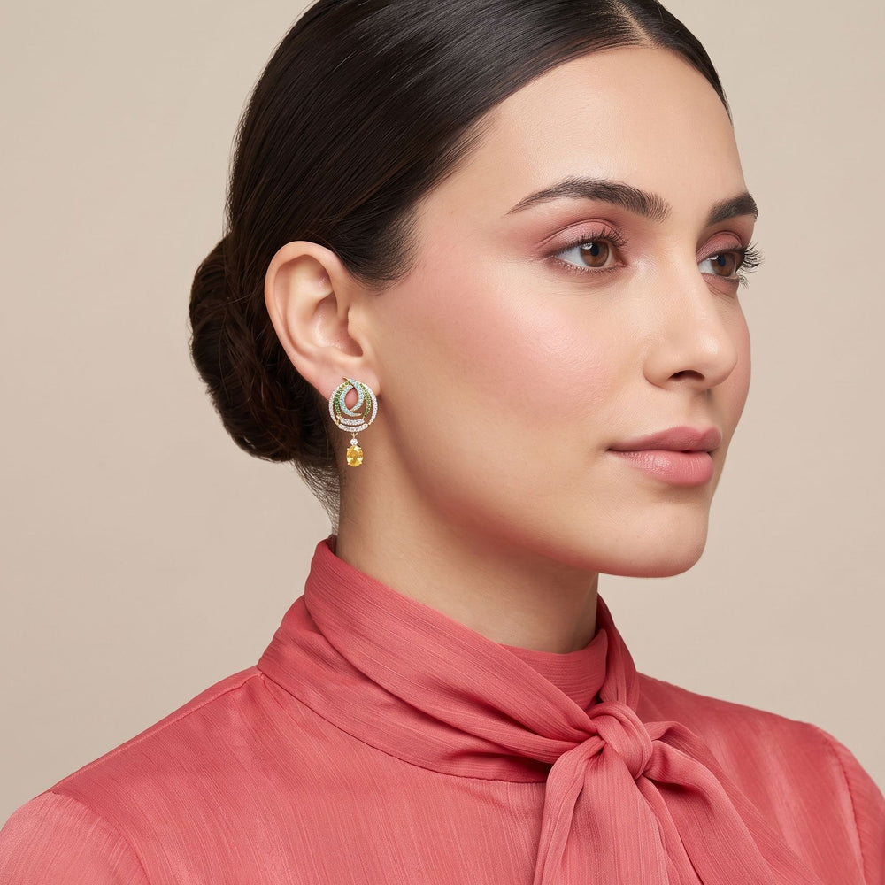 The Sunlit Swirl Symphony Earrings