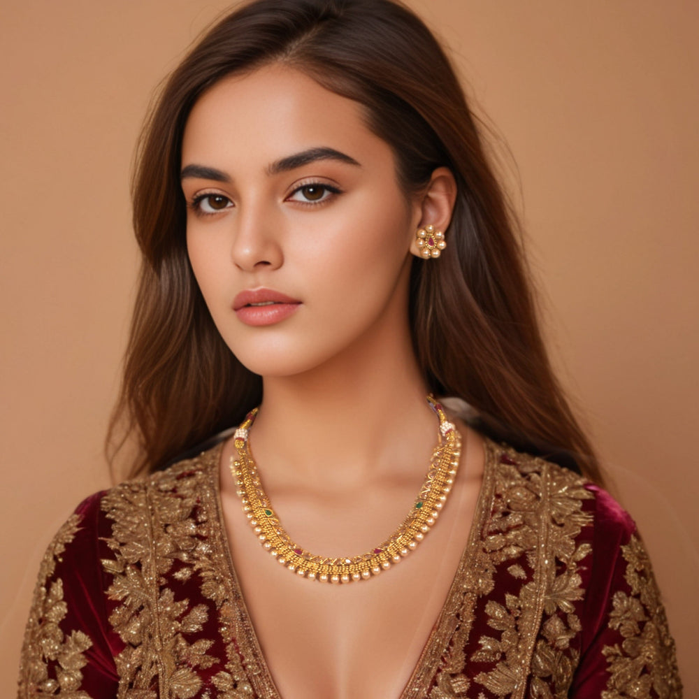 Triveni Necklace Set - Pratha Collection