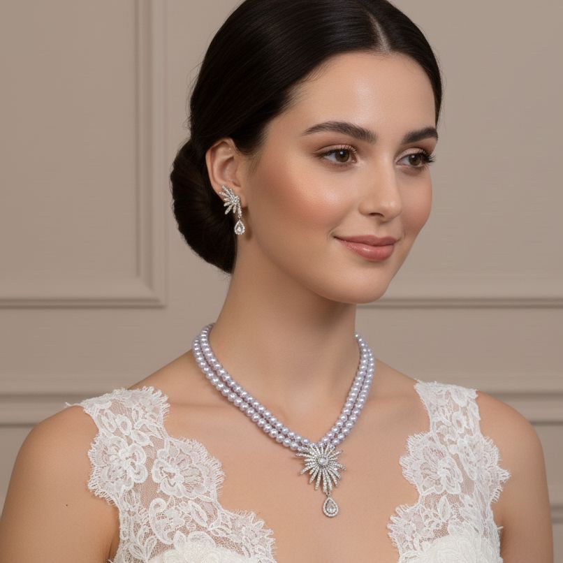 Twilight Bloom Pearls Necklace Set