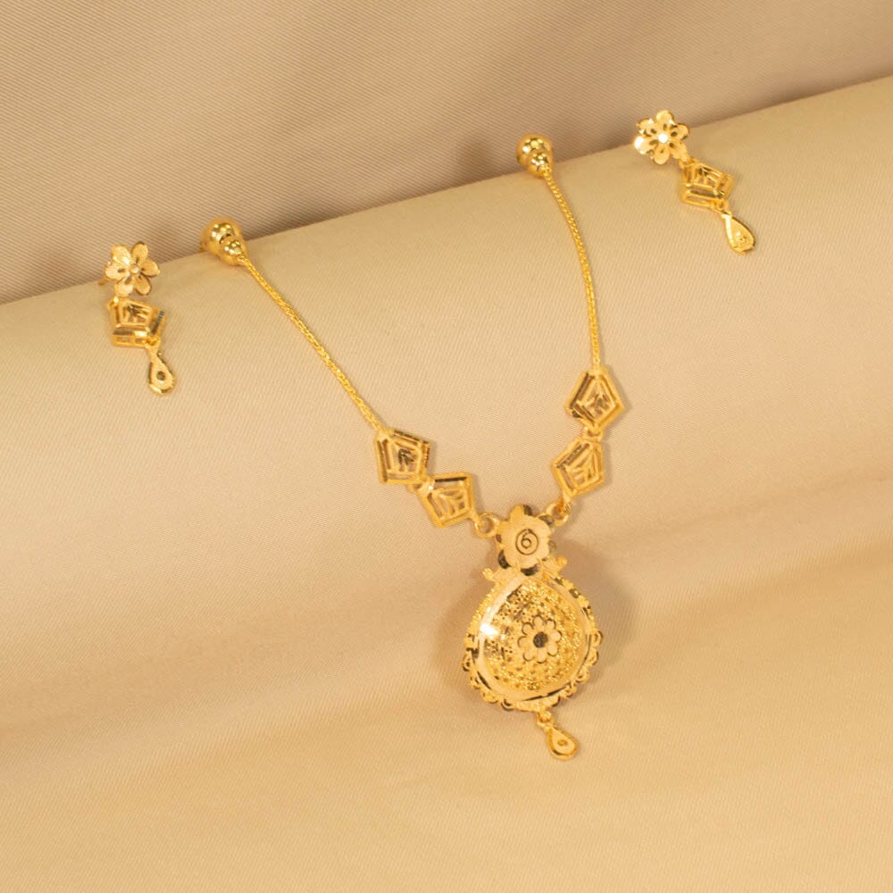 Ujwala Semi Long Necklace Set - Alankar Collection
