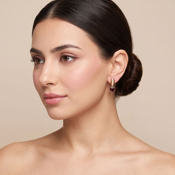 Velvet Heart Huggie Earrings