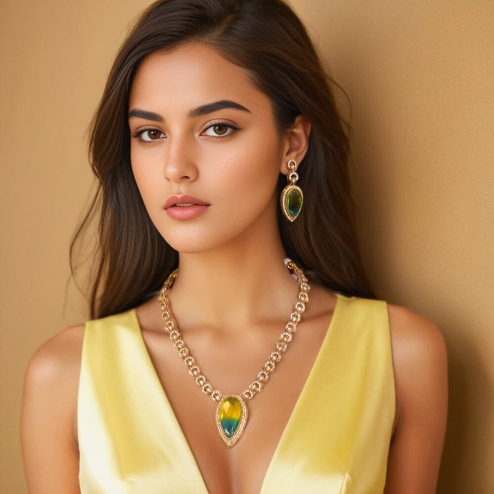 Waves Statement Necklace Set - Edgy Collection