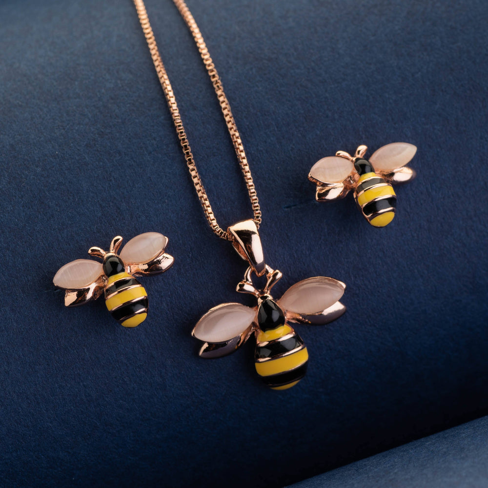 Buzz-Bee Pendant Necklace Set - Blingvine Jewelry