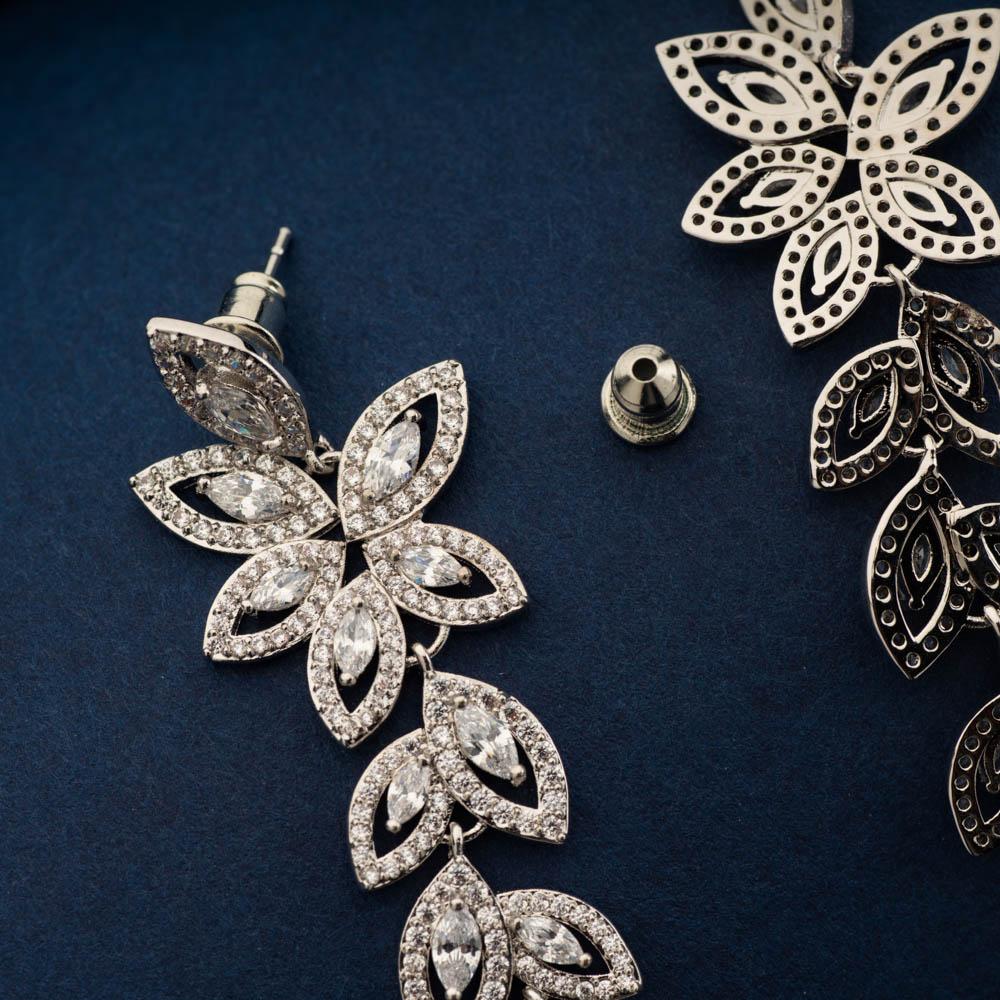 Jeenal Crystal Long Earrings - Blingvine Jewellery
