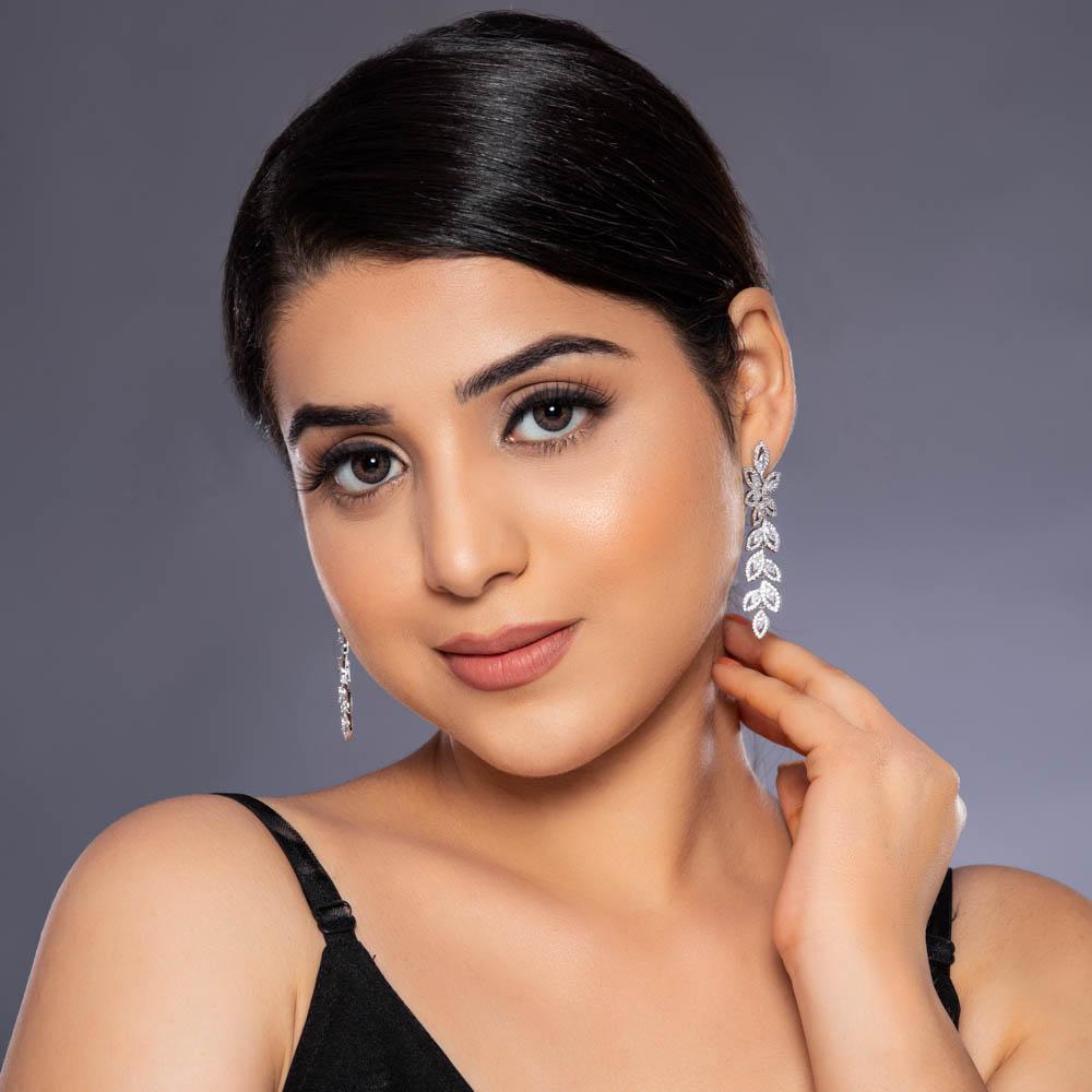 Jeenal Crystal Long Earrings - Blingvine Jewellery