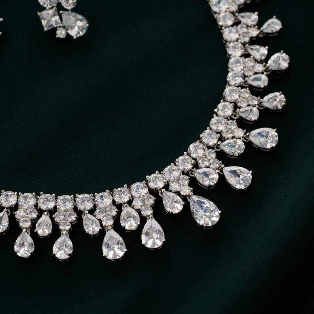 Maharani American Diamond Necklace Set - Blingvine