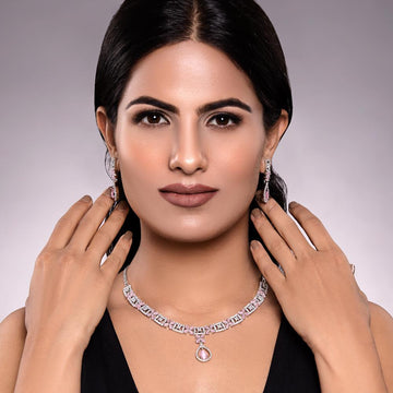 Nazrana Crystal Necklace Set - Blingvine Jewellery