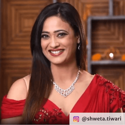 Shweta Tiwari wearing Senorita Red Necklace Set from Blingvine