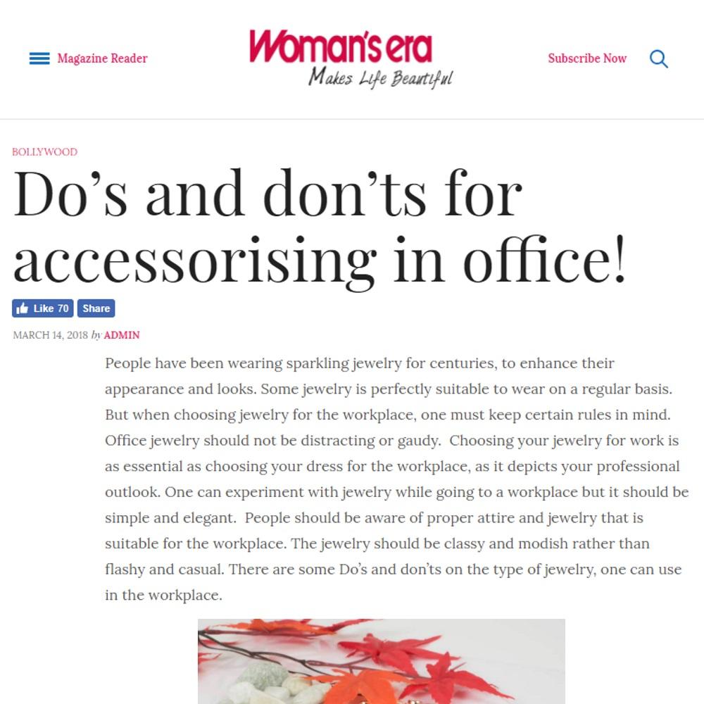 Do’s and don’ts for accessorising in office!