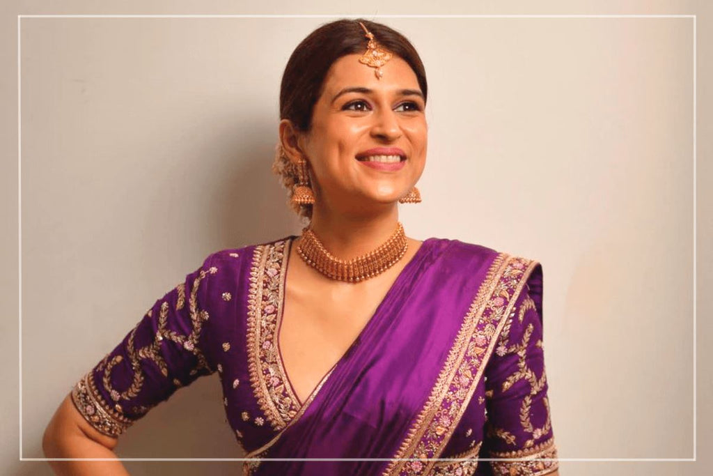 Mix and Match Colour Contrast saree Blouse Ideas for purple Silk sarees,  Purple Kanjivaram Saree | Wedding saree blouse designs, Purple saree, Saree
