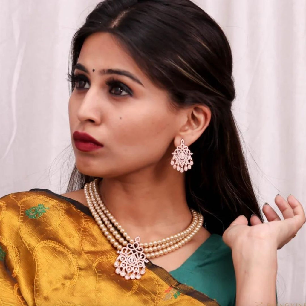 Buy Teejh Golden and Pink Saree & Jewelry Gift Set Online For Women