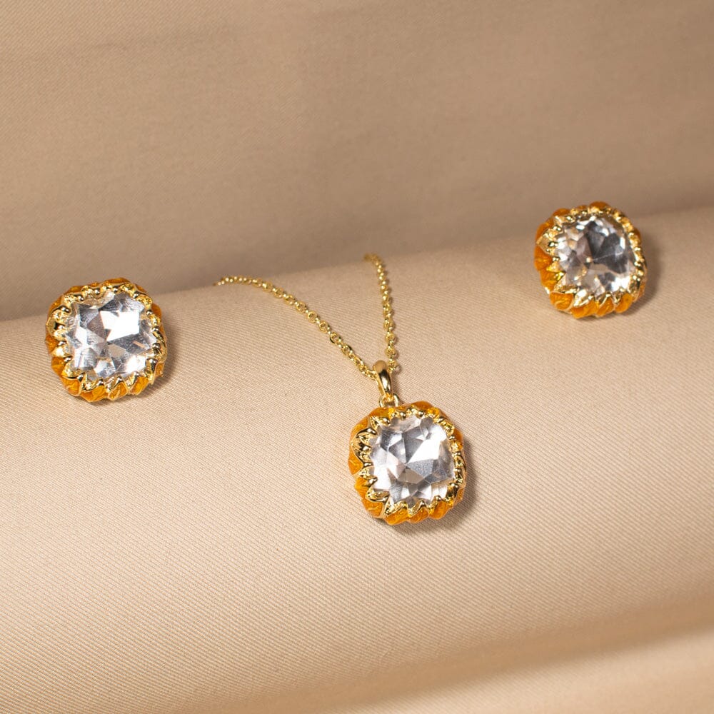 Solaris Halo Pendant Set