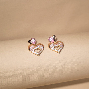 Blushing Heart Earrings