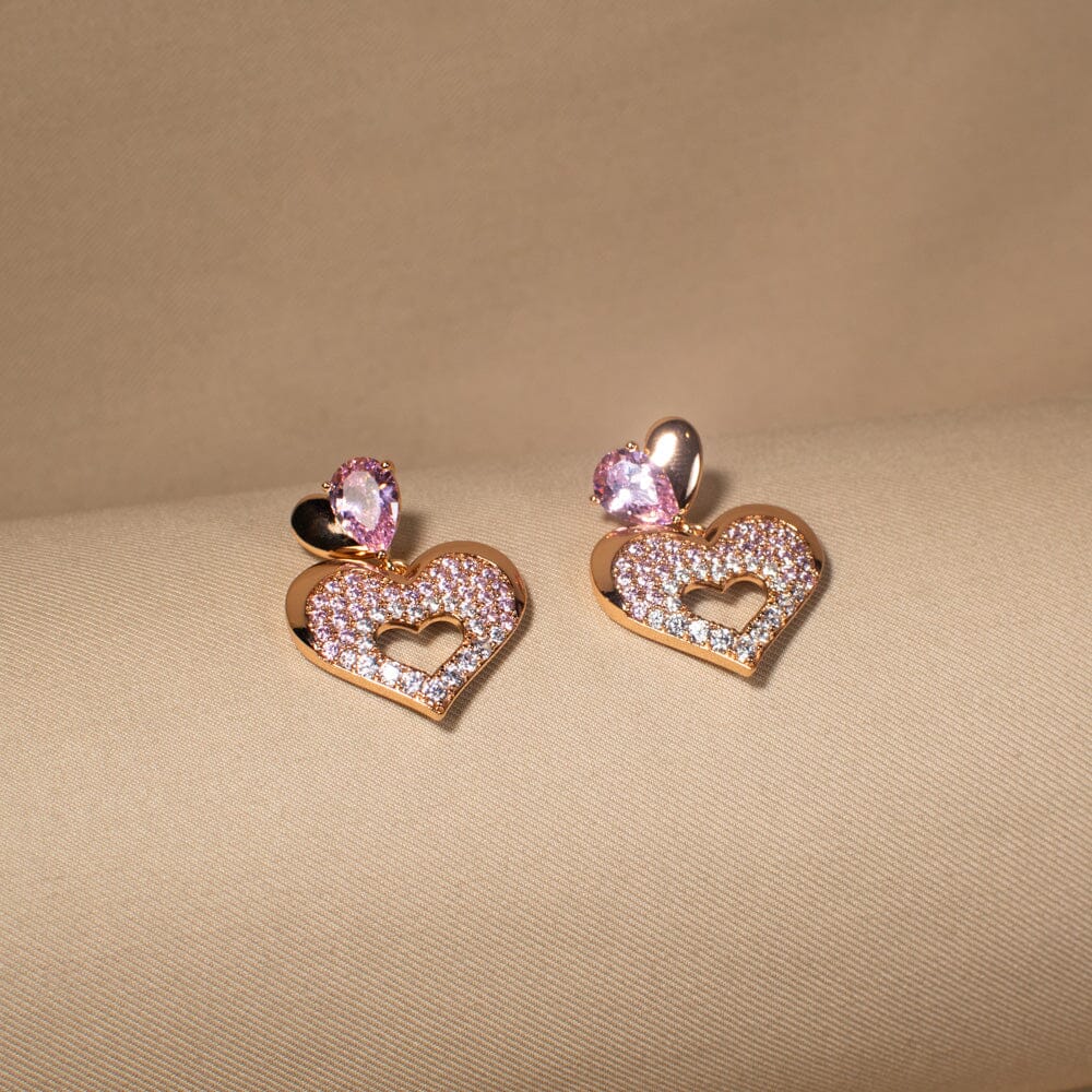 Blushing Heart Earrings
