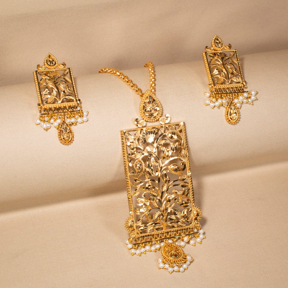 Gulmohar Filigree Necklace Set
