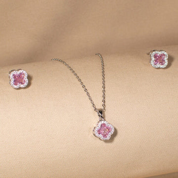 The Pink Pixie Clover Pendant Set