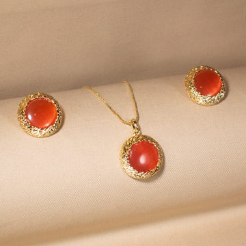 Crimson Orbit Pendant Set