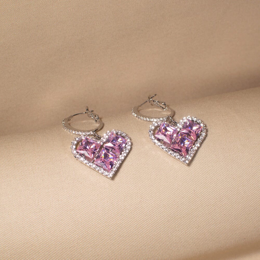 Pink Passion Heart Earrings