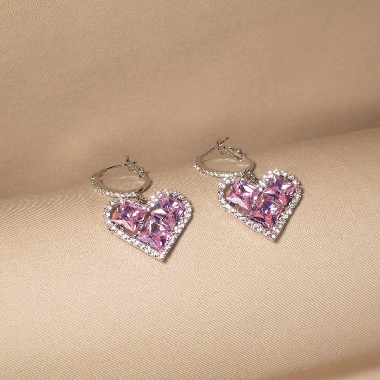 Pink Passion Heart Earrings