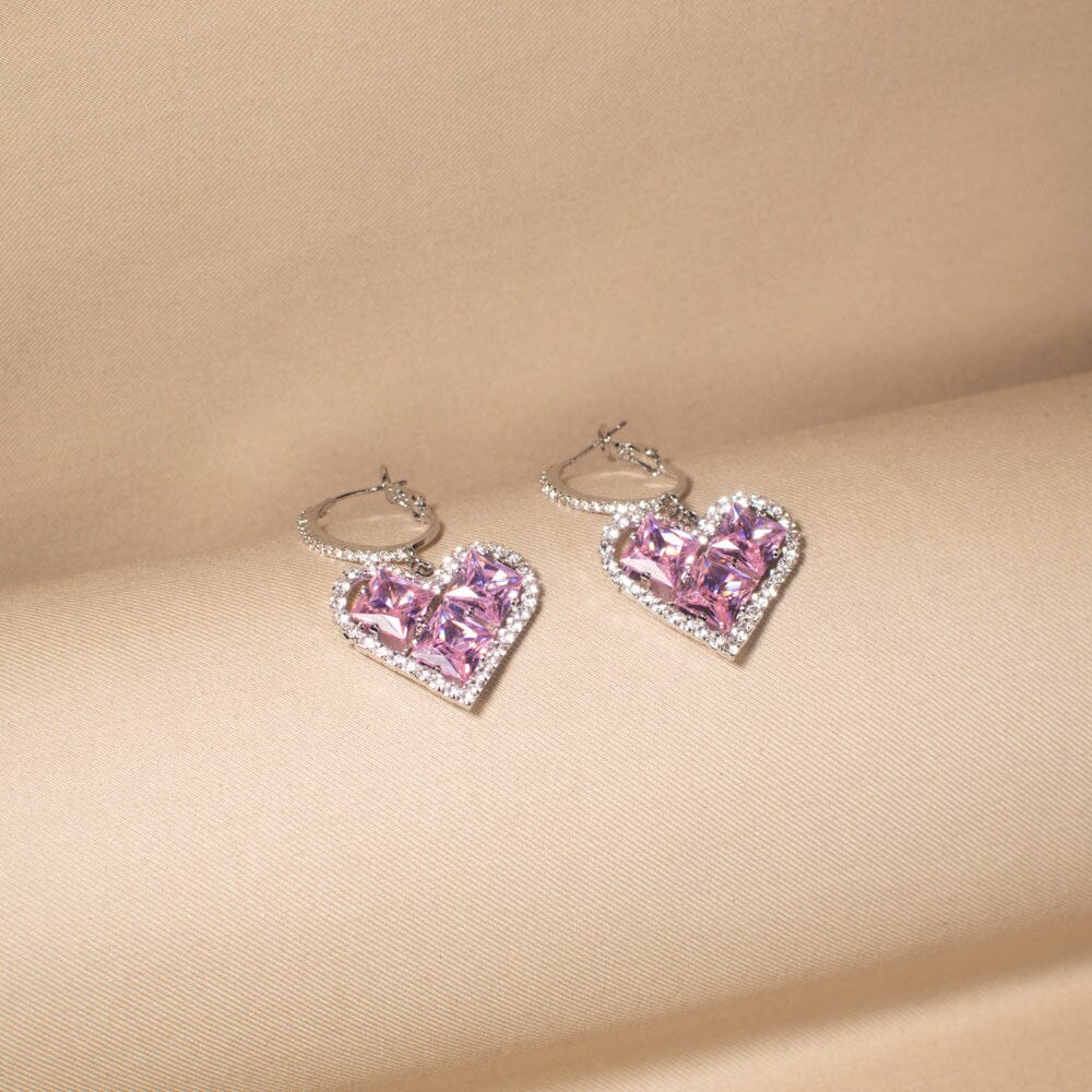 Pink Passion Heart Earrings