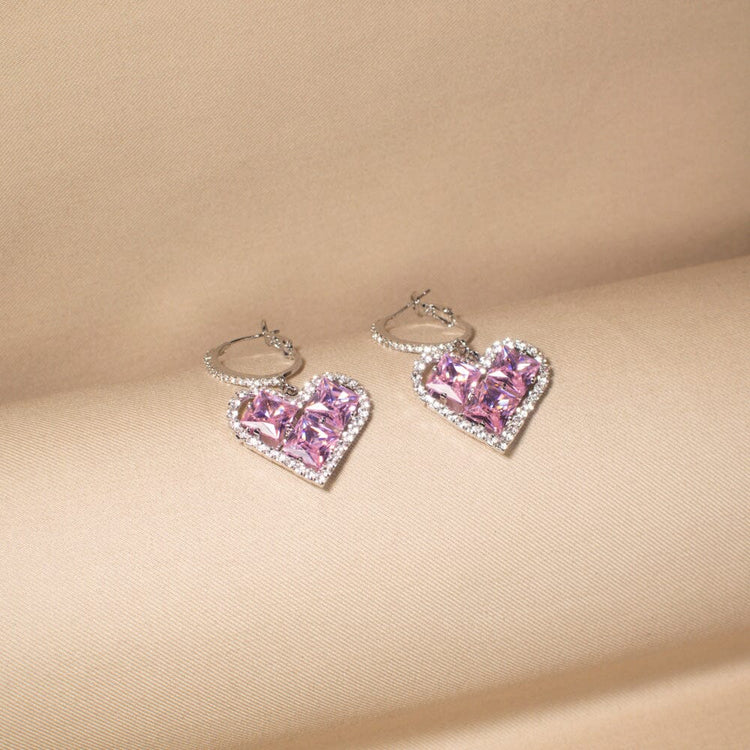 Pink Passion Heart Earrings
